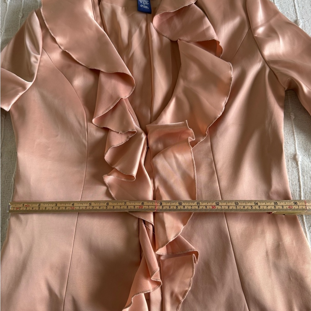 Boston Proper Satin Blouse in Soft Peach - Picture 4 of 14